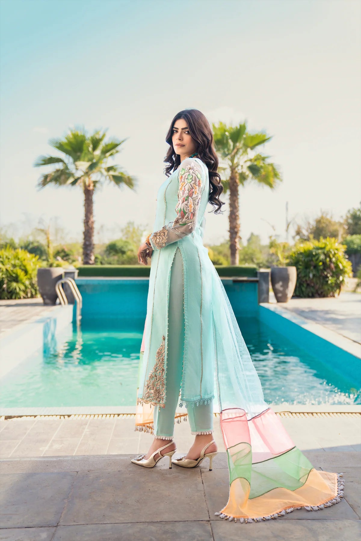 Husn-e-Saahil KBM-102 Cyan